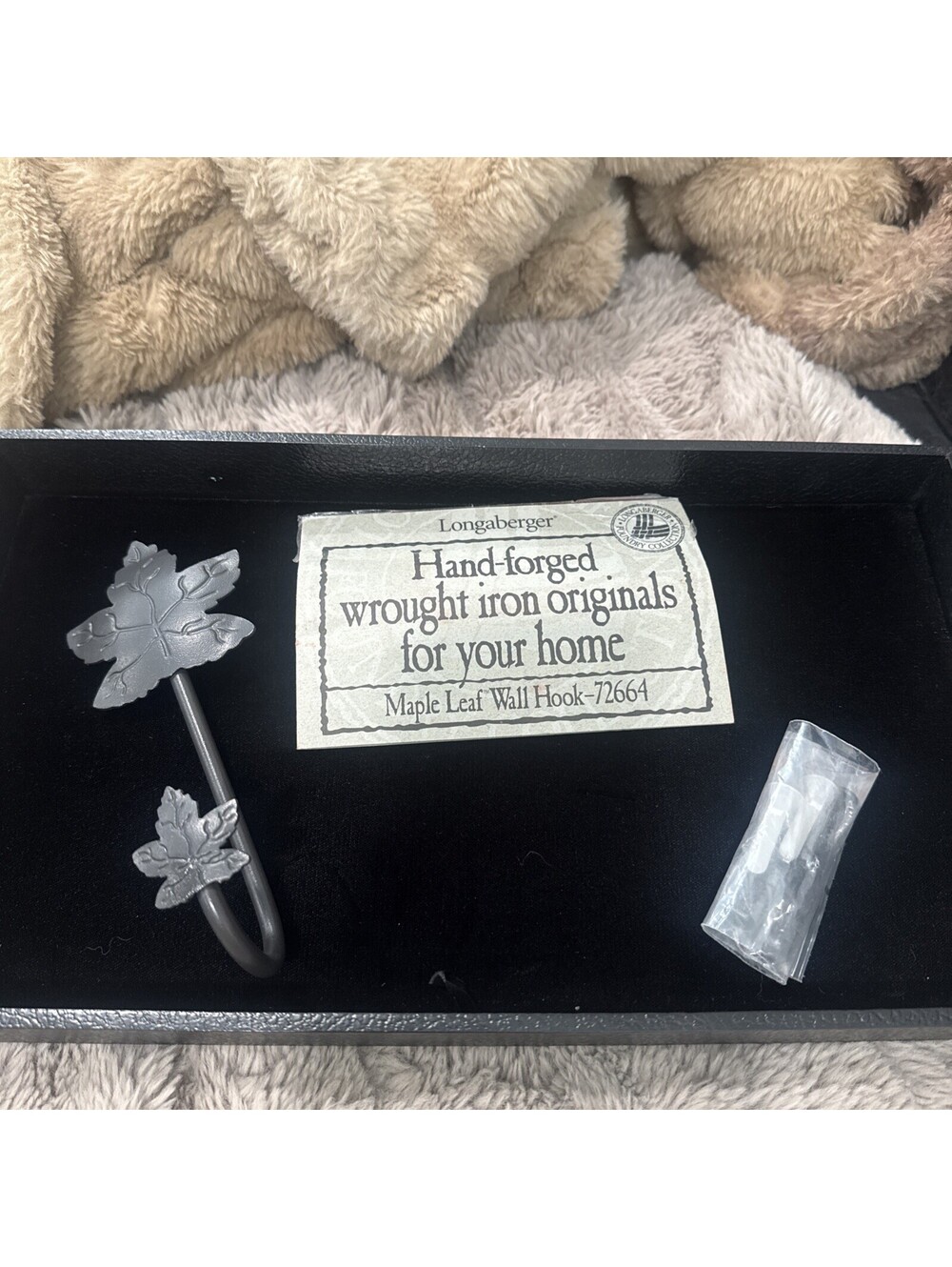 LONGABERGER Wall Hook Maple Leaf Wrought Iron #72664 , Never Used